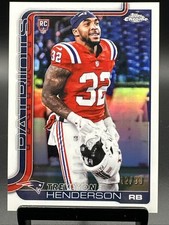 2025 Topps Chrome TreVeyon Henderson RC Green Refractor /175 New England Patriots, listing 3