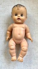 Vintage 1950s Hard Plastic Baby Doll with Molded Hair and Sleep Eyes, approx 20-22 inches — listing 3
