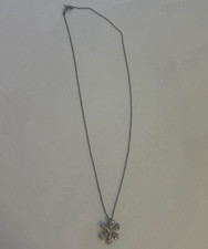 Silver-Tone Snowflake Pendant Necklace with Rhinestone Center and Ball Accents — listing 5