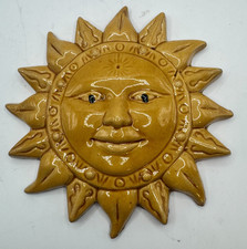 Mexican Terracotta Sun Face Wall Mask with Hands — listing 3