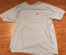 Carhartt Signature Logo Short Sleeve T-Shirt, Navy Heather, Men's 2XL Loose Fit — listing 5