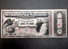 1892 Republican National Convention Guest Ticket, 4th Day, Balcony Session 2, Minneapolis — listing 3