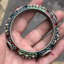 Vintage Chinese Cloisonné Enamel Floral Bead Stretch Bracelet — listing 3