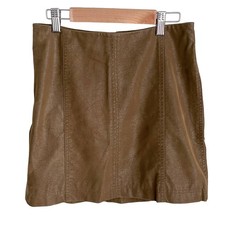 Free People "Ravished" Embroidered Leather Mini Skirt, Size 0 — listing 4