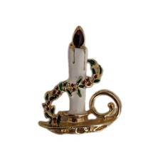 Vintage Figural Chamberstick Candle Holder Brooch with Rhinestones — listing 4