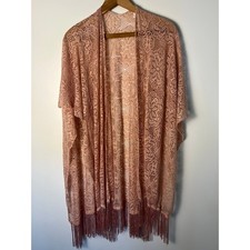 Hot Pink Sheer Lace Fringe Mini Dress / Chemise — listing 2