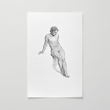 Original Charcoal/Graphite Figure Drawing, Hand-Signed and Dated 1976 — listing 6