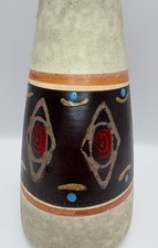 Jasba Keramik West German Pottery Vase with Cobalt Blue Floral Relief — listing 6