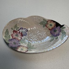 Maling Ware Lustre Footed Bowl with Hand-Painted Columbine & Floral Decoration on Pink Ground — listing 3