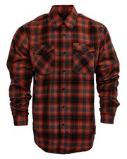 Dixxon Flannel Company Men's Snap-Button Flannel Shirt, Teal/Black/Orange Plaid, Size L, listing 2