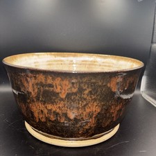 Brown Glazed Stoneware Bowl, Unmarked, listing 6