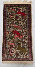 Fine Hand-Knotted Silk Pictorial Mat with Bird-and-Blossom Design — listing 4