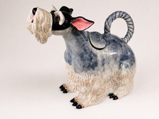 Hand-Painted Ceramic Figural Dog Teapot with Hula Girl Necktie — listing 4
