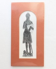 Framed Medieval Knight Brass Rubbing on Dark Paper — listing 6