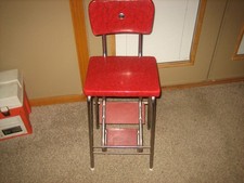 Vintage Cosco Yellow Kitchen Step Stool Chair — listing 4