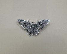 Antique Silver Filigree Scenic Brooch with Figural Cottage and Tree Design — listing 5