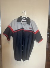 Red Kap Blue Pinstripe Work Shirt with Pabst Blue Ribbon & 'Mack' Patches — listing 4