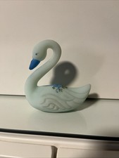 Fenton Iridescent Opalescent Glass Swan Figurine, Hand-Painted '10th Anniversary' — listing 4