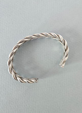 Sterling Silver Braided Herringbone Bracelet, Mexico 925 — listing 5
