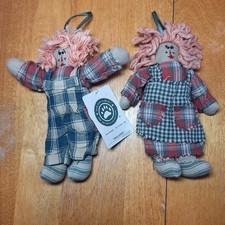 Boyds Bears Bearwear Archive Collection Raggedy-Style Doll Ornaments, Pair (Girl & "Molasses" Boy) — listing 2