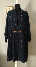Always Indigo Black Long-Sleeve Belted Shirt Midi Dress, Size 2X — listing 6