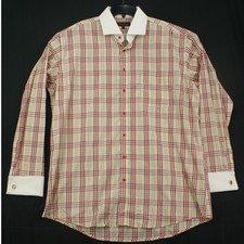 Don Jonathan Men's Contrast-Collar Striped French-Cuff Dress Shirt — listing 4