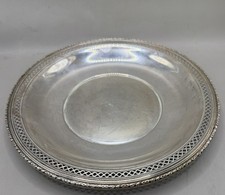 Reticulated Sterling Silver Bread & Butter Plate with Pierced Border and Engraved Detail — listing 2