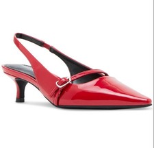 Madden Girl Red Patent Pointed-Toe Ankle-Strap Pumps, Size 7 — listing 6