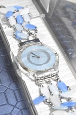 Swatch Ladies' Watch with Pink Dial, Multicolor Numerals and Multi-Strand Bead Wire Cable Bracelet — listing 3