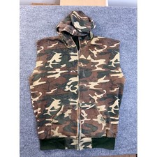 Sleeveless Camo Zip-Up Hoodie Vest with Reflective Drawstrings — listing 5