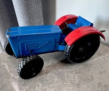 Vintage Soviet-Era Pressed Tin Flatbed Cargo Truck Toy, Two-Tone Green