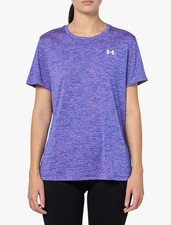 Under Armour Women's Charcoal HeatGear Loose Fit Big Logo T-Shirt, Size XL — listing 2