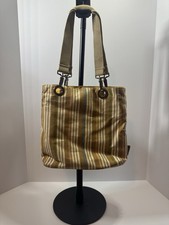 Caribbean Joe Tropical Print Canvas Tote Pocketbook, Multi with White Leather Trim