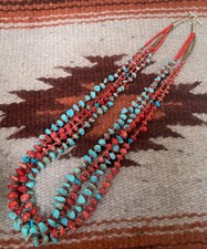 Southwestern Turquoise Nugget Bead Necklace with Silver Accents — listing 4