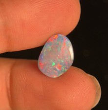 Solid Australian Boulder/Crystal Opal Freeform Cabochon, Multicolor Play-of-Color — listing 3