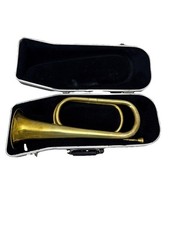 Vintage Brass Military-Style Bugle with Mouthpiece and Chain — listing 3