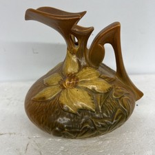 Roseville Pottery Clematis Ewer in Green, Mid-Century Art Pottery Pitcher — listing 6