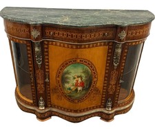 French Louis XV/XVI Transitional Style Marble-Top Marquetry Petite Commode with Ormolu Mounts — listing 2