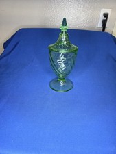 Green Depression Glass Cup and Saucer, 2.5 inch Cup — listing 5