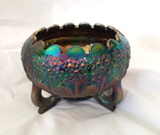 Vintage Iridescent Carnival Glass Petal/Sunflower Bowl — listing 5