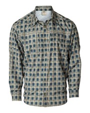 Banded Men's White Checked Long Sleeve Fishing Shirt with UPF/UVA Sun Protection, Size Medium — listing 5