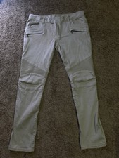 Balmain Black Biker Jeans with Ribbed Panels and Zipper Details, listing 6