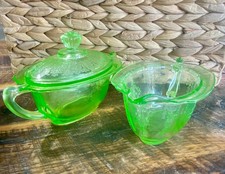 Anchor Hocking Princess Green Uranium Depression Glass 11.5" Grill Plate / Dinner Plate — listing 6