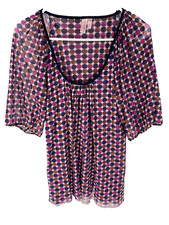 Black and White Polka Dot Mesh Cowl-Neck Top, Size Small — listing 5