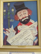 "The Financier" Red Skelton Clown Print, Framed with Nameplate Original oil painting