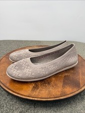 Women's Taupe Faux Suede Lace-Up Ballet-Style Sneaker Flats with White Stripe Accents