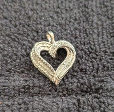 Sterling Silver Dangling Double Puffed Heart Charm Ring — listing 3