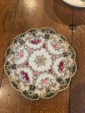 Vintage Hand-Painted Porcelain Rose Motif Small Dish / Nappy with Gold Rim, Made in Japan — listing 6