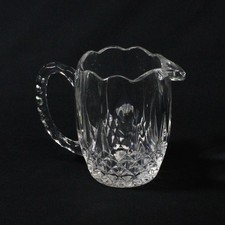 Vintage Pressed Glass Footed Creamer, Star and Button Pattern, listing 3