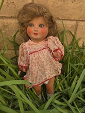 Vintage Blonde Girl Doll in Tweed Jacket and Fur-Trim Coat, Maker Unknown — listing 3